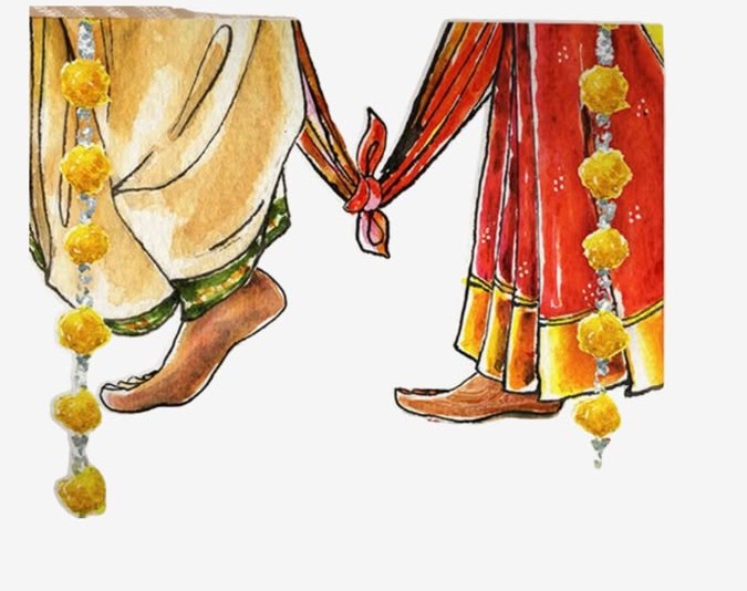 Saptapadi Watercolor Art